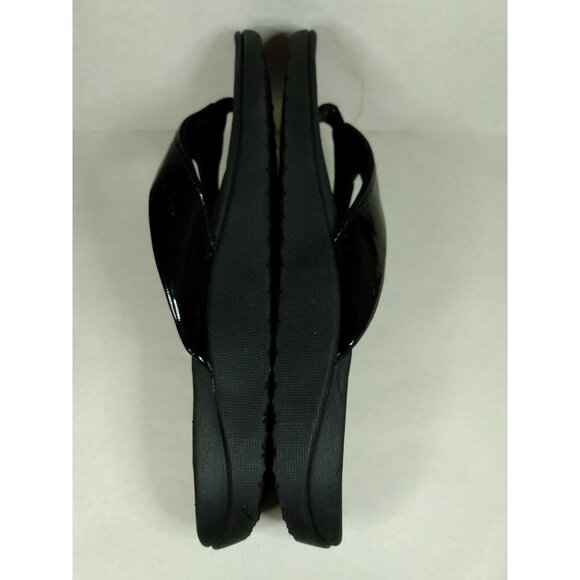 Fanture Orthotic Comfort Arch Support Thong Sandal Women Black Patent 8.5 EU 39 - Picture 5 of 8
